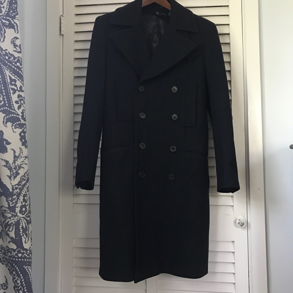 Mens 3/4 length wool coat